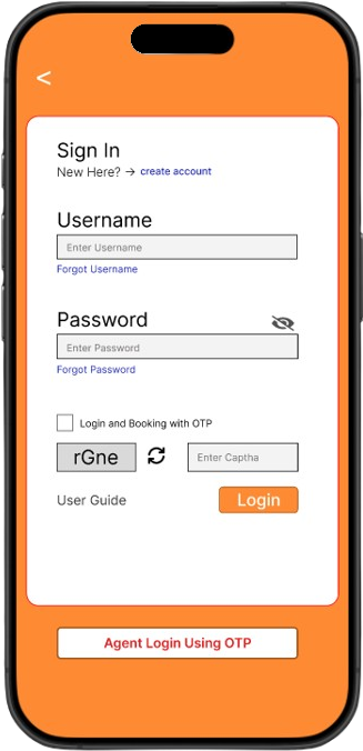 Redesigned IRCTC login screen