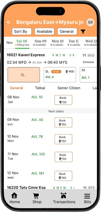 Redesigned availability view